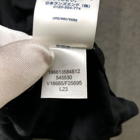 Lands' End Oversized Swim Cover Up Dress Womens L Black Sheer V-Neck Drawstring - Picture 10 of 10